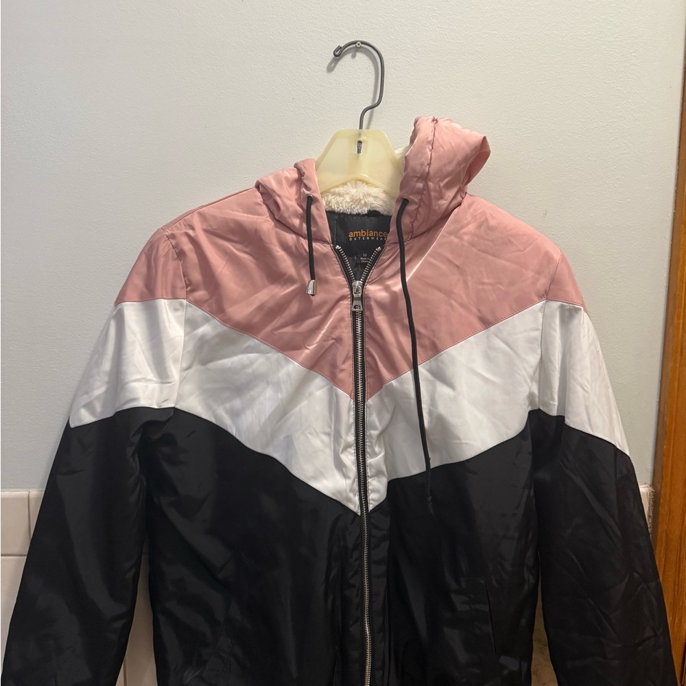 Ambiance Pink and Black Outerwear Jacket